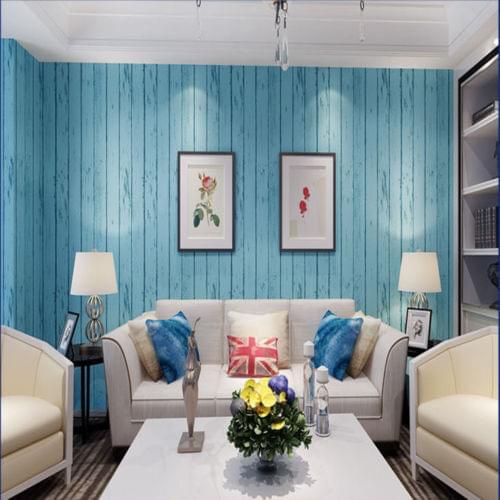 Q QIHANG Retro Simplicity Mediterranean PVC Style Graining Wood Stripes Wallpaper 0.53m*10m=5.3m2