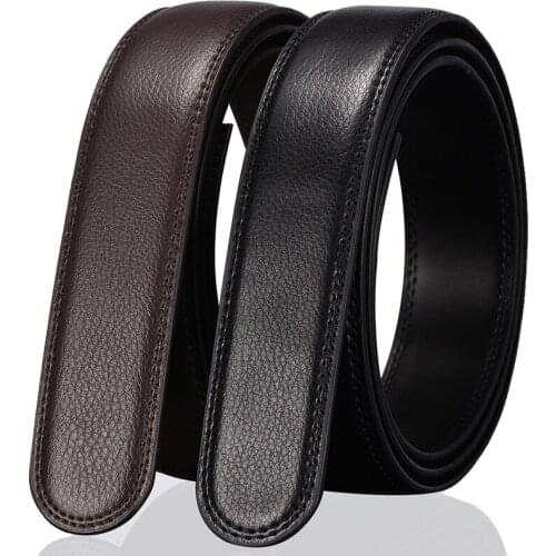 No Buckle 3.5cm Wide Leather Casual Belt Without Automatic Buckle Strap Designer Belts Men High Quality cinturon hombre n63
