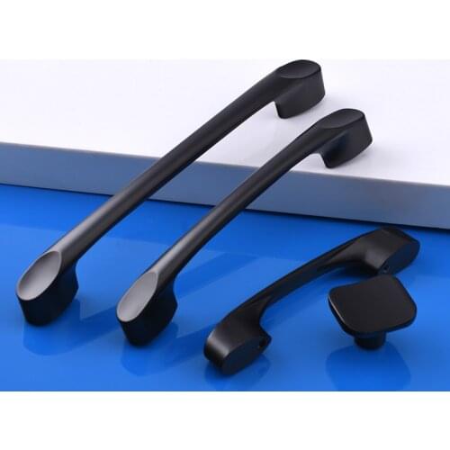 Kitchen Furniture Handle Knob Cabinet Drawer Black 64/96/128MM Hole Pull Door Cupboard Wardrobe Hot Selling Home Hardware