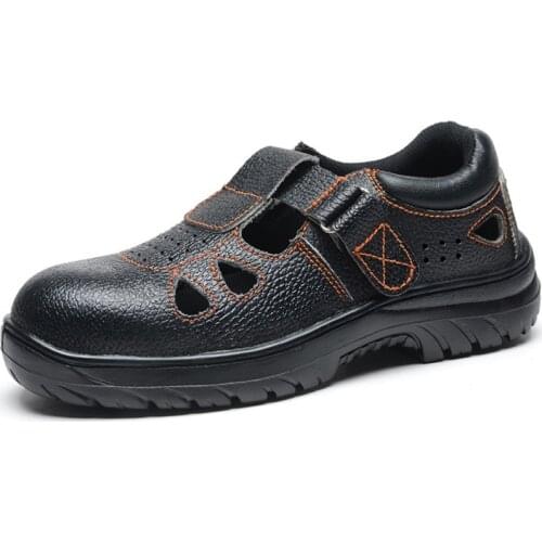 Labor Insurance Sandals Men Breathable Safety Shoes Anti-smashing Anti-piercing Wear-resistant Oil-resistant acid and alkali