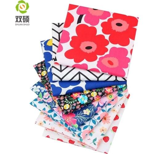 Shuanshuo Floral Series,Printed Twill Cotton Fabric,Patchwork Cloth For DIY Quilting Sewing Baby&Childs Material