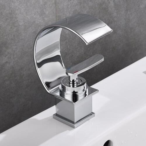 BAKALA Freeshipping Waterfall Basin Faucets Single Handle Tap Brass Hot and Cold Bathroom Mixer Tap Sink Faucet BR-2018A30C