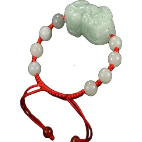 Natural old pit jadeite A cargo light green wealthy mink Making Bracelet