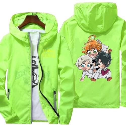 The Promised Neverland Casual jacket men windbreaker spring Reflective jacket mens street windbreaker hoodie zipper thin jacket