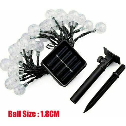 50 LED Solar Powered Outdoor Patio Garden Christmas Bubble Ball LED Light String Used For Lawn Porch Courtyard