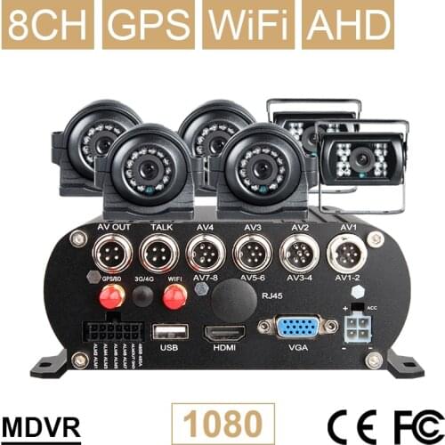 6PCS Waterproof Side/Front/Back Bus Camera For 8CH GPS Wifi HDD Hard Disk Mobile Car Dvr Online Remote View G-sensor I/O Alarm