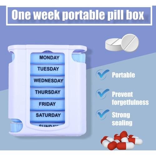 Weekly Medicine Storage Box Strong Sealing Tablet Drugs Organizer Travel Portable Container Box for Personal Health Care