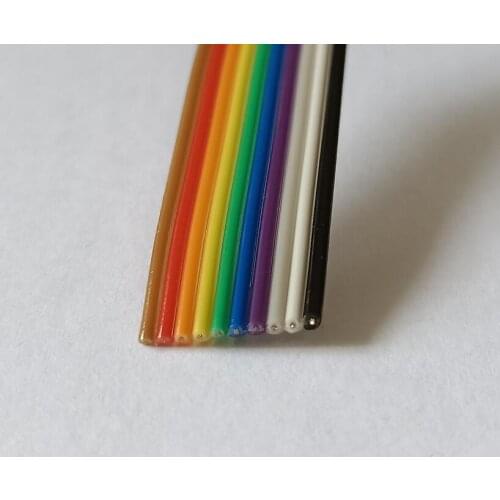 1.27MM 10/14/16/20/26/34/40/50Pin color dupont Parallel Ribbon flat cable wire 5M/1lot