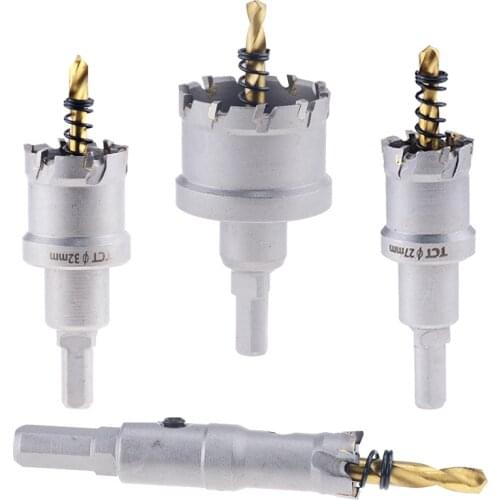 1PC Stainless Steel Metal 14-110mm Carbide Tip HSS Drills Bit Hole Saw Superhard Alloy Hole Saw Set Titanium-plated center drill