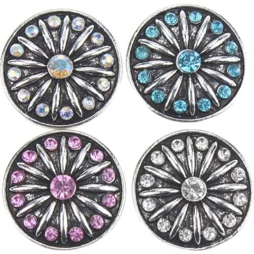10pcs Retro Flower Snap Jewelry Metal Style fit Snaps Bracelets For Women Bangle Beads Gifts Jewelry