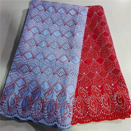 2.5yards Cotton Nigerian Lace Fabric High Quality Lace +2.5yards Swiss Voile Lace Fabric Embroidered African Dry Senegal Lace