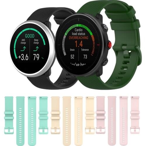 20 22MM High Quality Small Plaid Soft Silicone Watch Strap watchbandFor Polar Vantage M/Ignite Smart Watch Replacement Wristband