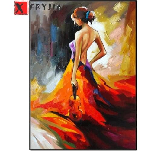 5d diy Diamond Painting Beauty Violin Cross Stitch Full Square Round Diamond Embroidery Portrait Rhinestone Kit Home Decoration