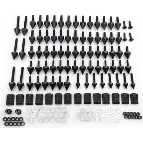 Aftermarket free shipping motorcycle parts Universal Spike Fairing windscreen Bolts For Honda CBR 600 929 954 900 RR BLACK