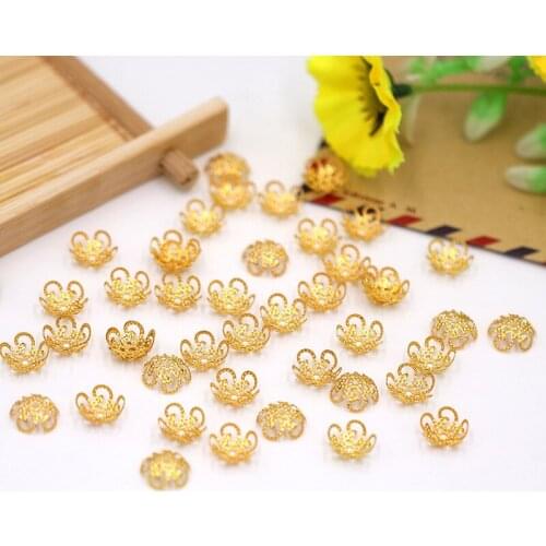 Bead Caps Flower Hood 1000 PCS 10MM Emulation Silver Spacer White K Bronze Plugs Gold DIY Jewelry Accessories Wholesale