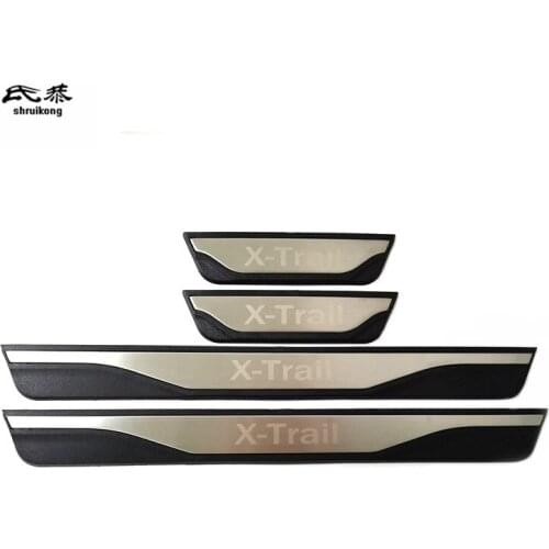For 2014-2020 Nissan X-Trail car accessories 4pcs/lot ABS Stainless Steel Door Sill pedal Scuff Plate