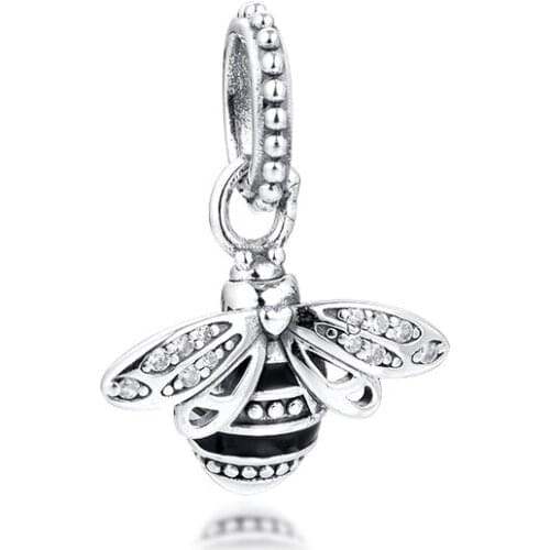 CKK 2020 Spring Sparkling Queen Bee Charms 925 Original Fit Pandora Bracelet Sterling Silver Charm Beads for Jewelry Making