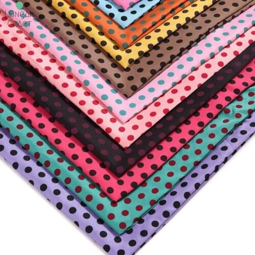 Polka Dot Polyester Fabric Curtain Patchwork Apparel Fabric for Sewing Printing Materials Textile Cloth Dolls 50cmx150cm