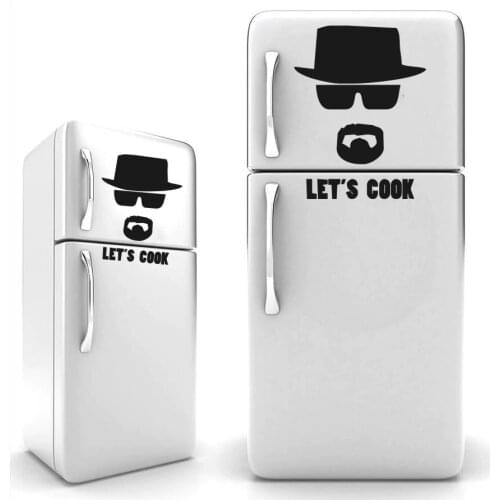 Heisenberg fridge sticker black vinyl - 3 types/ wall decor/ kitchen sticker / kids stickers / funny sticker - breaking bad J949