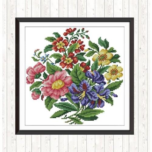 Joy Sunday Cross Stitch Fabric Flowers Painting 14CT 11CT Printed Canvas for Embroidery Kit DMC DIY Hand Crafts for Needlework