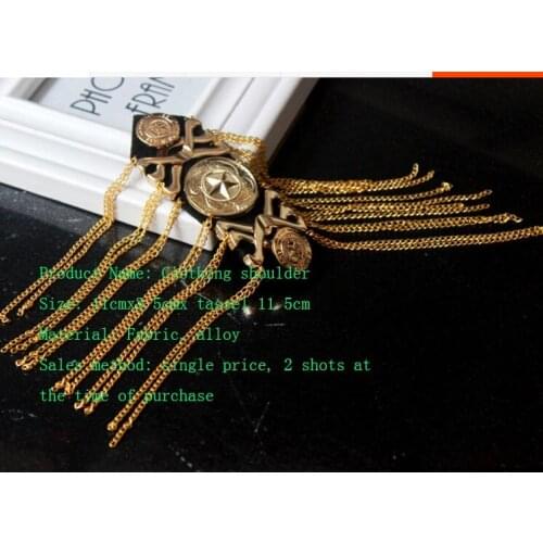 Korean version of the flow clothing blazer decoration brooch men and women show metal tassel clothes shoulder jewelry