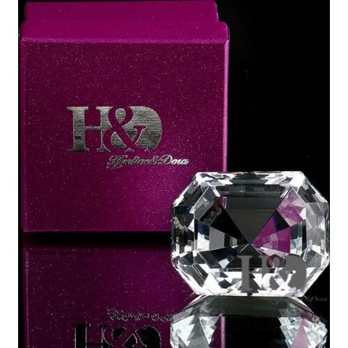 H&D K9 Crystal Rectangle Diamond Paperweight Glass Fengshui Crafts Home Decor DIY Birthday Gift Wedding Decoration Accessories