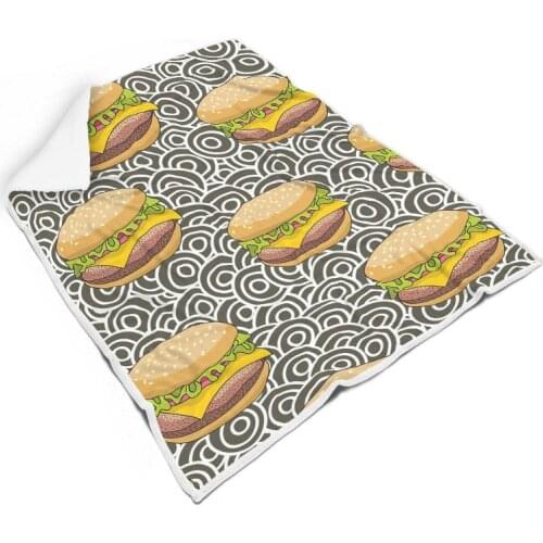 Delicious Food Pattern Square Blanket Soft Flannel Light Weight Blanket for Men Women Teenager All Seasons Bed Couch Living Room