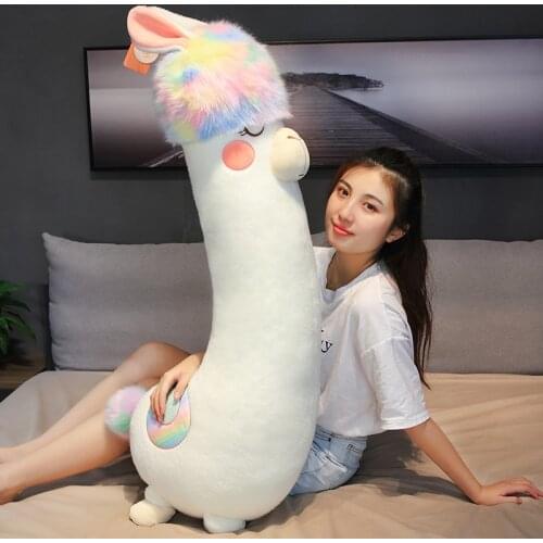 Cute Big Lama Plush Toys Stuffed Animal Alpaca Soft Doll Rainbow Alpaca Pillow Plush Toys Kids Girl Girlfriend Gift Bed Decor