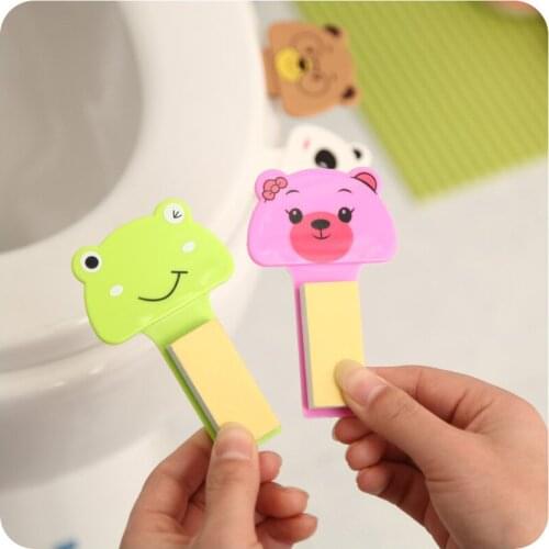 Cute Cartoon Cover Lifter Avoid Touching Toilet Seat Handle Sticker Bathroom Lid Cover Lift Portable Sanitary Closestool Lifter