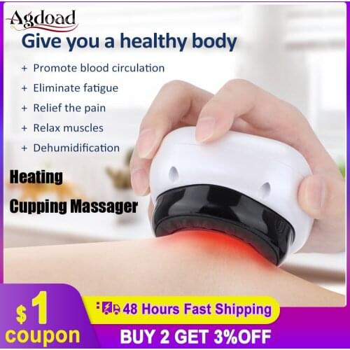 Mini Electric Cupping Massager Suction Cup Vacuum Cupping Guasha Therapy Heating Dispel Dampness Fat Burner Slimming USB Charge