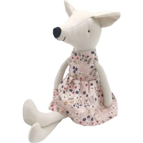 Mice GIrl Cloth Toys Removable Flowery Dress Handmade Rat Rag Doll Baby Play Time Little Country Mouse Stuffed Animal Toys