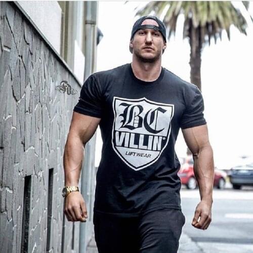 Muscle European and American Brothers 2021 Summer New Sports Short-Sleeved Mens Fitness Running Training Essential T-Shirt