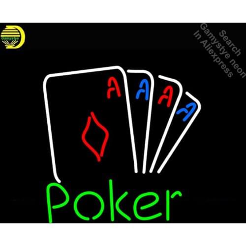 NEON SIGN For Beer Poker Cards neon Light Sign Advertise Window Neon sign for sale personalized neon light Dropshipping Lamps