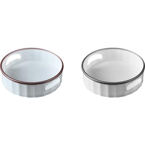 Non-Slip Rotating Storage Tray Fruit Snack Dried Storage Plate,Plastic Desktop Organizer for Kitchen