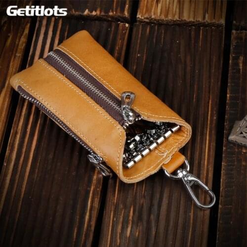 New Car Keys Wallets Genuine Leather Male Key Holder Organizer Housekeeper Keychain Purse Key Ring Bag Keys Case Pouch for women