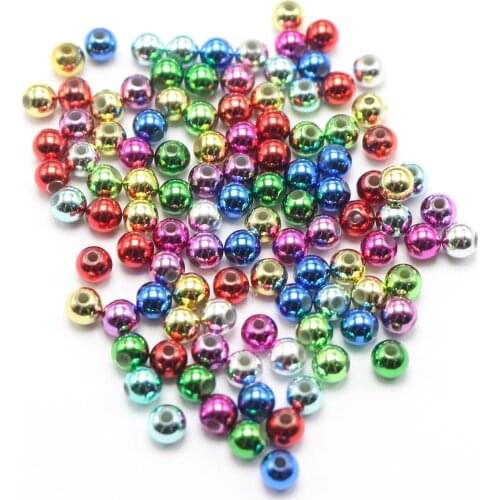 Mixed Metallic Color Acrylic Round Beads 8mm 10mm 12mm Christmas Beads
