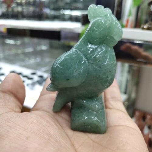 Hand-carved Natural Dongling Jade Parrot Ornaments