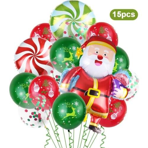Christmas Day New Year Party Latex Balloon Santa Claus Christmas Tree Elk Merry Christmas Holiday Room Decoration Balloons Gift