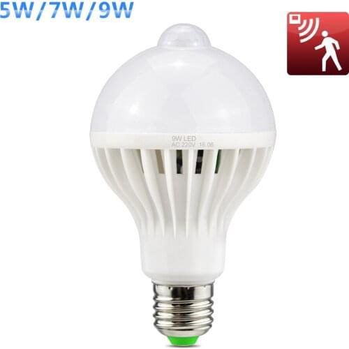 LightInBox PIR Motion Sensor Night light Control Body Infrared Induction Smart Ball Bulb Hallway Emergency lighting LED Lamp