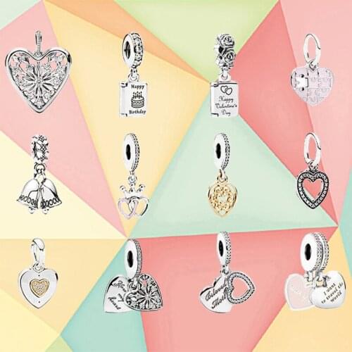 2019 Fashion 100% 925 Sterling Silver Heart-shaped Love Pendant Necklace Womens Lover Bell Diy Cake Pattern Jewelry Gift