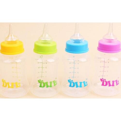 1 Pcs Pet Milk Bottle Feeding Bottle Dog Cat Bady Nursing Water Milk Feeder With Cleaning Brush Color Randomly 150ml