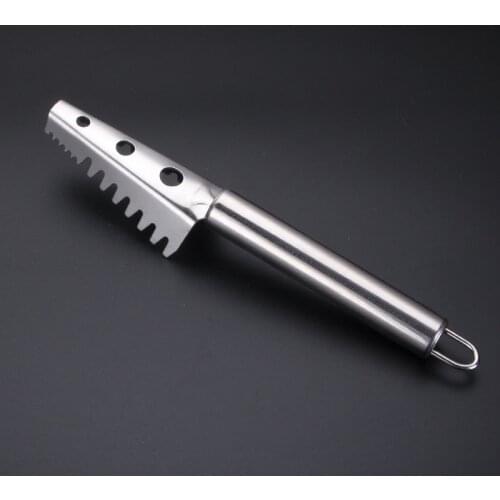 1pcs Fish Scale Planer Kitchen Tools Gadgets Stainless Steel Fish Scale Scraper with Killer Brush Fish Seafood Tools Accessories