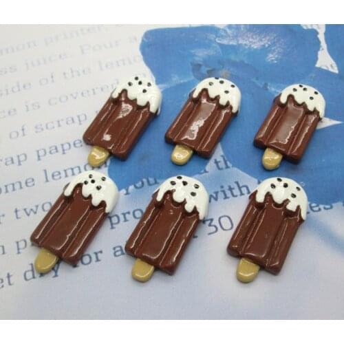 20Pcs Resin Coffee Ice Cream Crafts Flatback Cabochon Scrapbooking Decorations Fit Hair Clips Embellishments Beads Diy