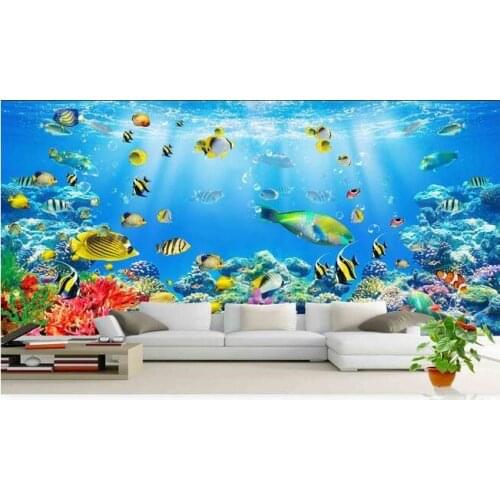 3d wallpaper custom mural non-woven 3d room wallpaper fish underwater world 3 d background wall ceiling frescoes 3d wall murals