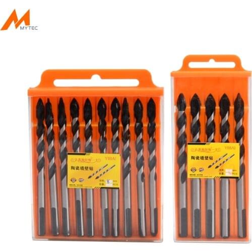 5-10pcs Concrete Drill Bits Set 6mm 8mm 10mm 12mm Cement Marble Glass Tile Brick Masonry Drilling Tools Tungsten Carbide Tip