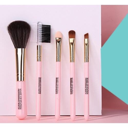 5Pcs Makeup Brush Smooth Skin-Friendly Artificial Fiber Eye Shadow Eyebrow Eyeliner for Face