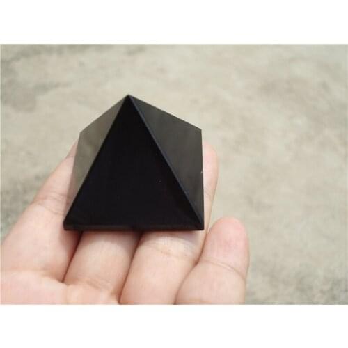 A++Top quality Natural obsidian nunatak pyramid femh shui decoration apotropaic Healing Pyramid 35mmx35mm Wholesale