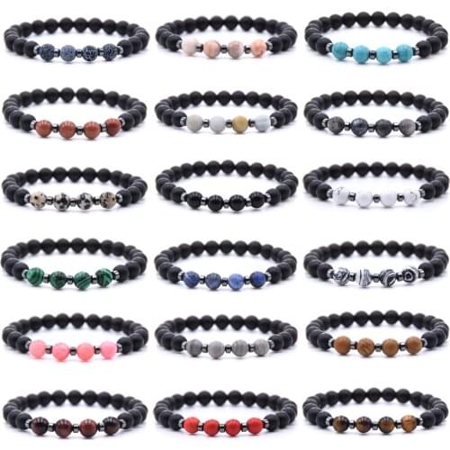 Tiger Eye Bracelet For Women Couples Bracelet Classic 8mm Natural Black Matte Blue Turquoises Beaded Stone Bracelets Men Jewelry