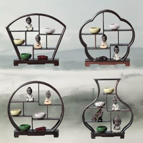 Solid Wood Antique Display Frame Wooden Display Shelf