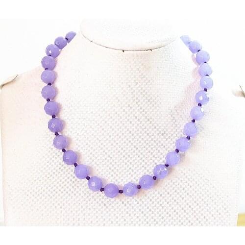 Hot violet stone 6mm 8mm 10mm 12mm faceted round necklace beads 18" B634
